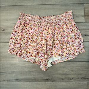Torrid Yellow, Red, & Pink Ditsy Floral Print Shorts